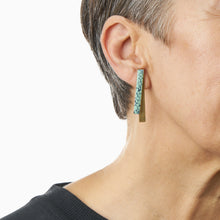Load image into Gallery viewer, Half Fold Teal and Blue Earrings
