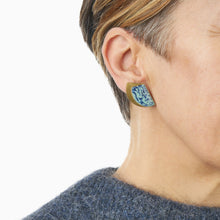 Load image into Gallery viewer, Fanfold Teal and Blue Earrings
