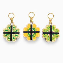 Load image into Gallery viewer, Key Ring Flower Press - Greens &amp; Yellows
