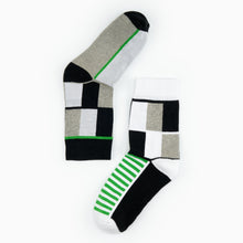 Load image into Gallery viewer, Jo-AMI Tartan Inspired Green &amp; Black Socks

