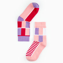 Load image into Gallery viewer, Jo-AMI Tartan Inspired Pink and Lilac Socks
