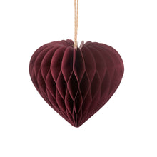 Load image into Gallery viewer, Red Heart Honeycomb Christmas Decoration
