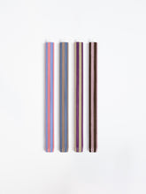 Load image into Gallery viewer, Set of Four Contrasting Striped Candles
