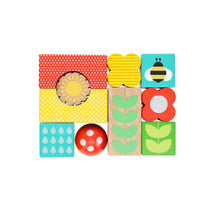 Load image into Gallery viewer, Busy Garden Wooden Discovery Blocks by Petit Collage
