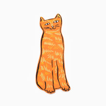 Load image into Gallery viewer, cat bookmark orange leather
