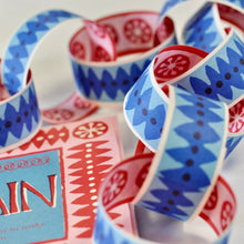 Load image into Gallery viewer, cambridge imprint blue paperchain close up detail shot
