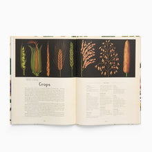Load image into Gallery viewer, Open book showing illustrations of crops on a white background
