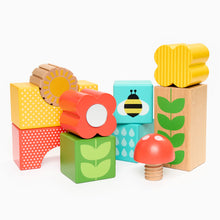 Load image into Gallery viewer, Busy Garden Wooden Discovery Blocks by Petit Collage
