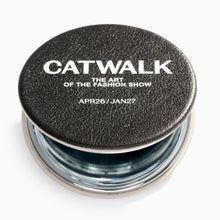 Load image into Gallery viewer, Catwalk exhibition compact mirror with black finish and branded typography
