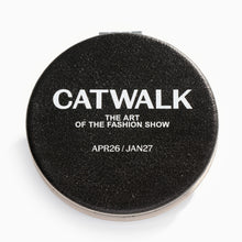 Load image into Gallery viewer, Catwalk exhibition mirror with V&amp;A Dundee exhibition branding
