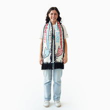 Load image into Gallery viewer, charles jeffrey loverboy football scarf on model
