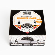 Load image into Gallery viewer, Goodfellow &amp; Steven traditional Dundee Cake in illustrated Dundee gift box

