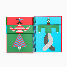 Load image into Gallery viewer, Inside pages of Fashion Play book showing mix and match fashion design sections
