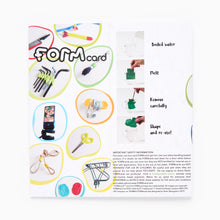 Load image into Gallery viewer, Product packaging for FORM card with illustrations and text on a white background
