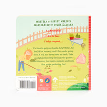 Load image into Gallery viewer, g is for garden book for toddlers backcover

