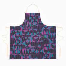Load image into Gallery viewer, modern gardening apron in purple and blue by irregular sleep pattern v&amp;a dundee

