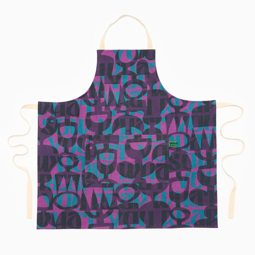 modern gardening apron in purple and blue by irregular sleep pattern v&a dundee