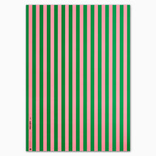 Load image into Gallery viewer, Gift Wrap paper pink and green stripes
