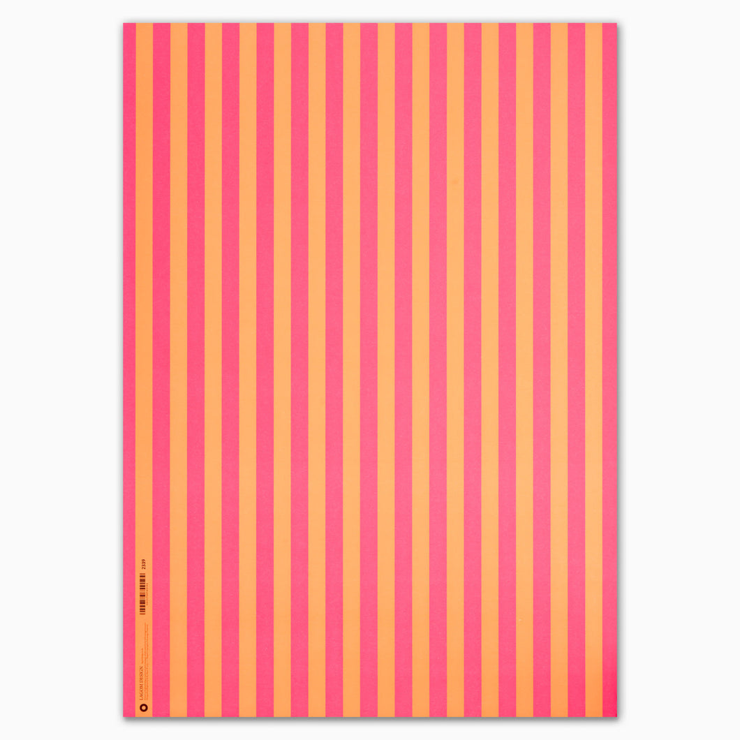 Gift Wrap Paper Pink And Orange Stripes