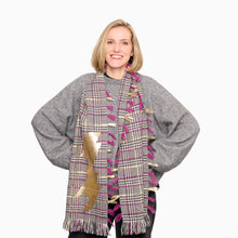 Load image into Gallery viewer, Gold Foil &amp; Lamé Handwoven Wool Scarf by Vevar – V&amp;A Dundee Exclusive
