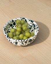 Load image into Gallery viewer, Green and White Splatter Enamel Snack Bowl by Yod &amp; Co
