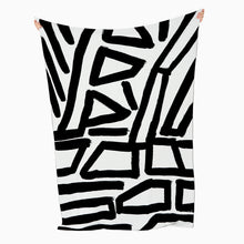 Load image into Gallery viewer, Fraser Haxton Blanket Black and White
