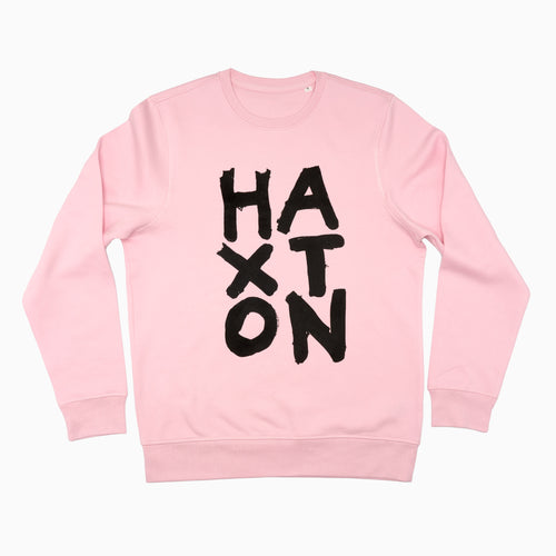 haxton pink and black sweatshirt fraser haxton studios