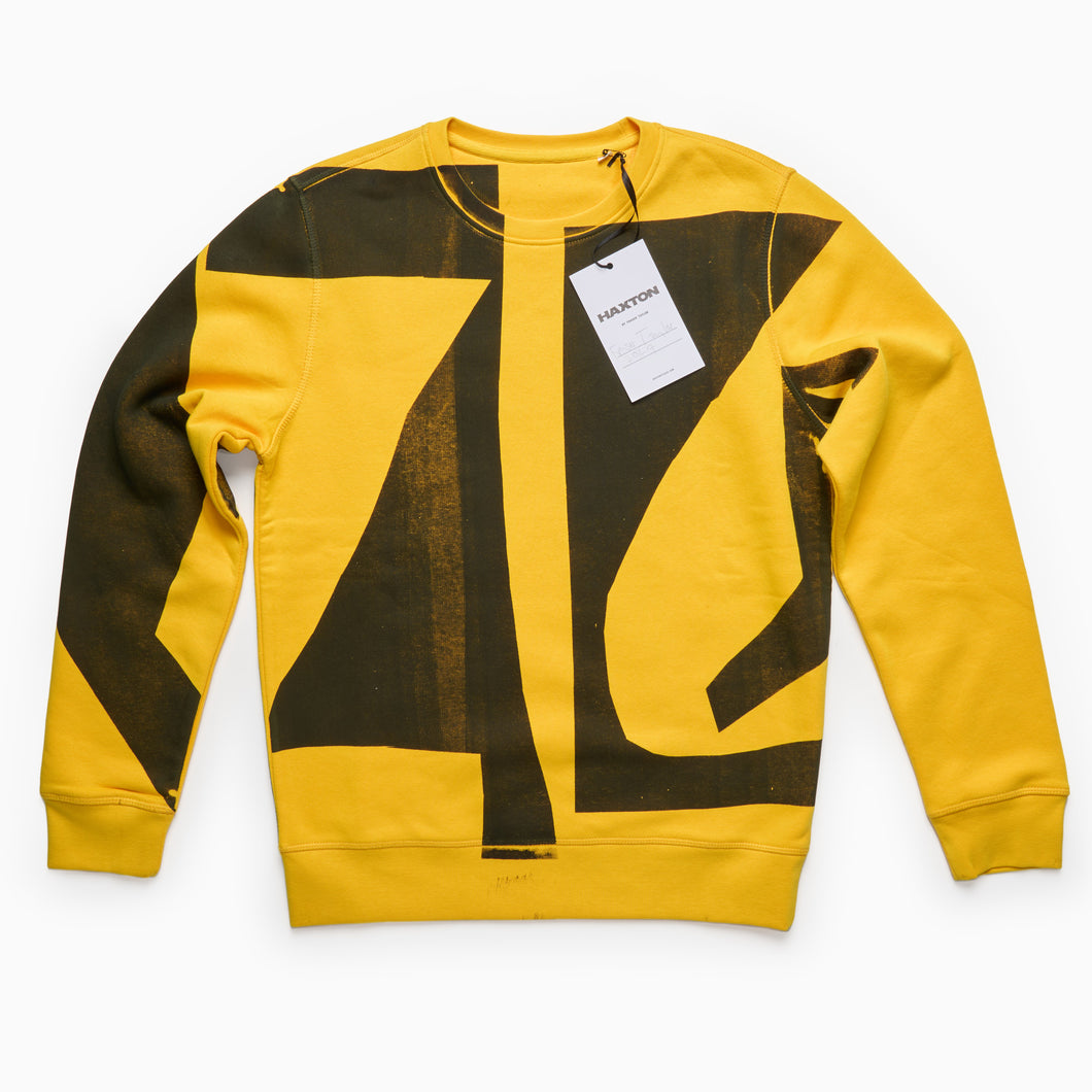 Yellow Over Printed Sweatshirt by Haxton SML