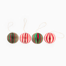 Load image into Gallery viewer, Set of Four Honeycomb Christmas Baubles
