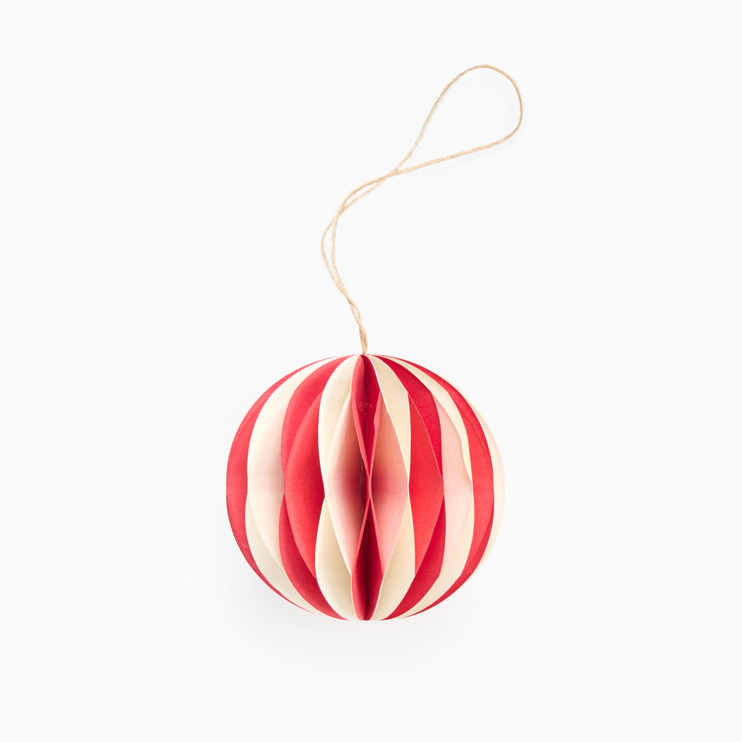 Red and White Honeycomb Hanging Decoration