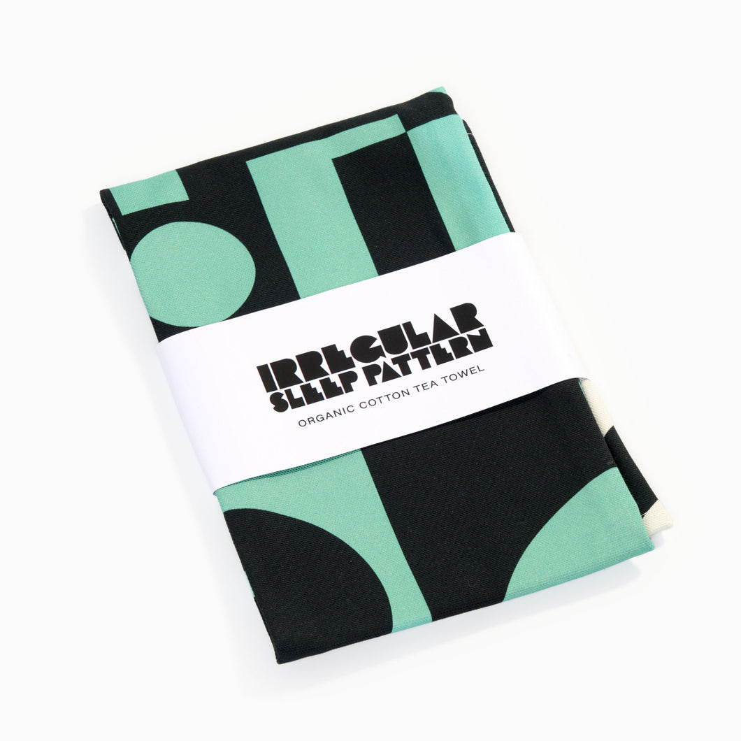 Irregular Sleep Pattern tea towel in mint