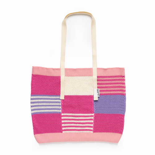 Jo-AMI Tote Bag Knitted Pink and Lilac