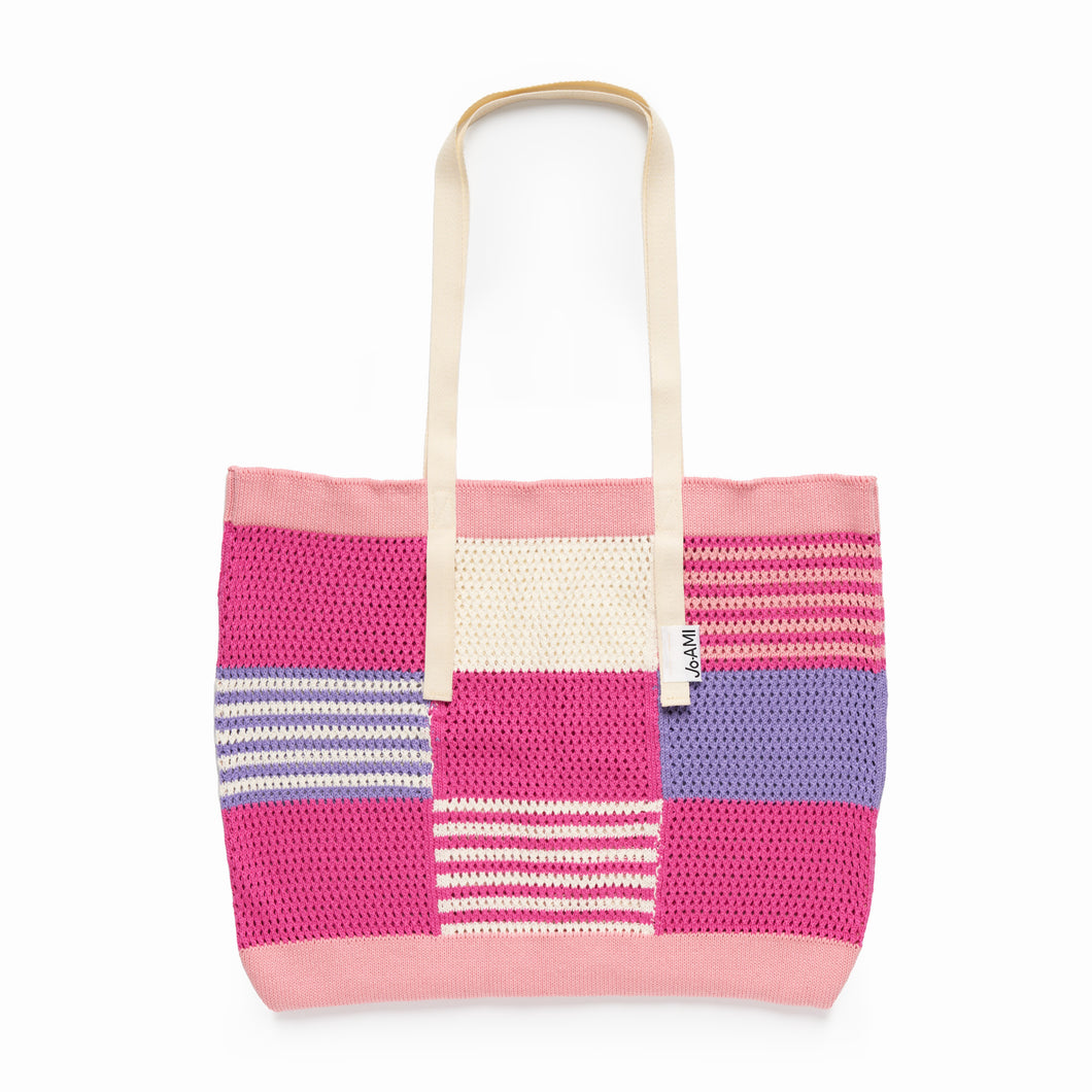 Jo-AMI Tote Bag Knitted Pink and Lilac