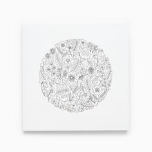 Load image into Gallery viewer, johanna basford floral illustration notecard black and white 
