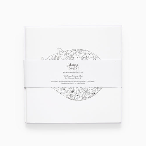 Johanna Basford notebook set packaging with floral design on a white background