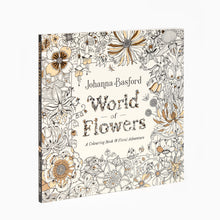 Load image into Gallery viewer, johanna basford world of flowers adult colouring book front cover
