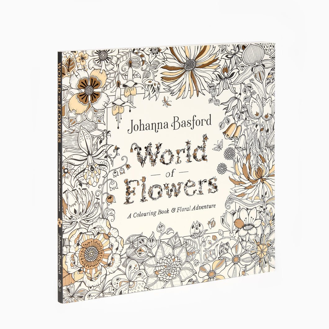 johanna basford world of flowers adult colouring book front cover