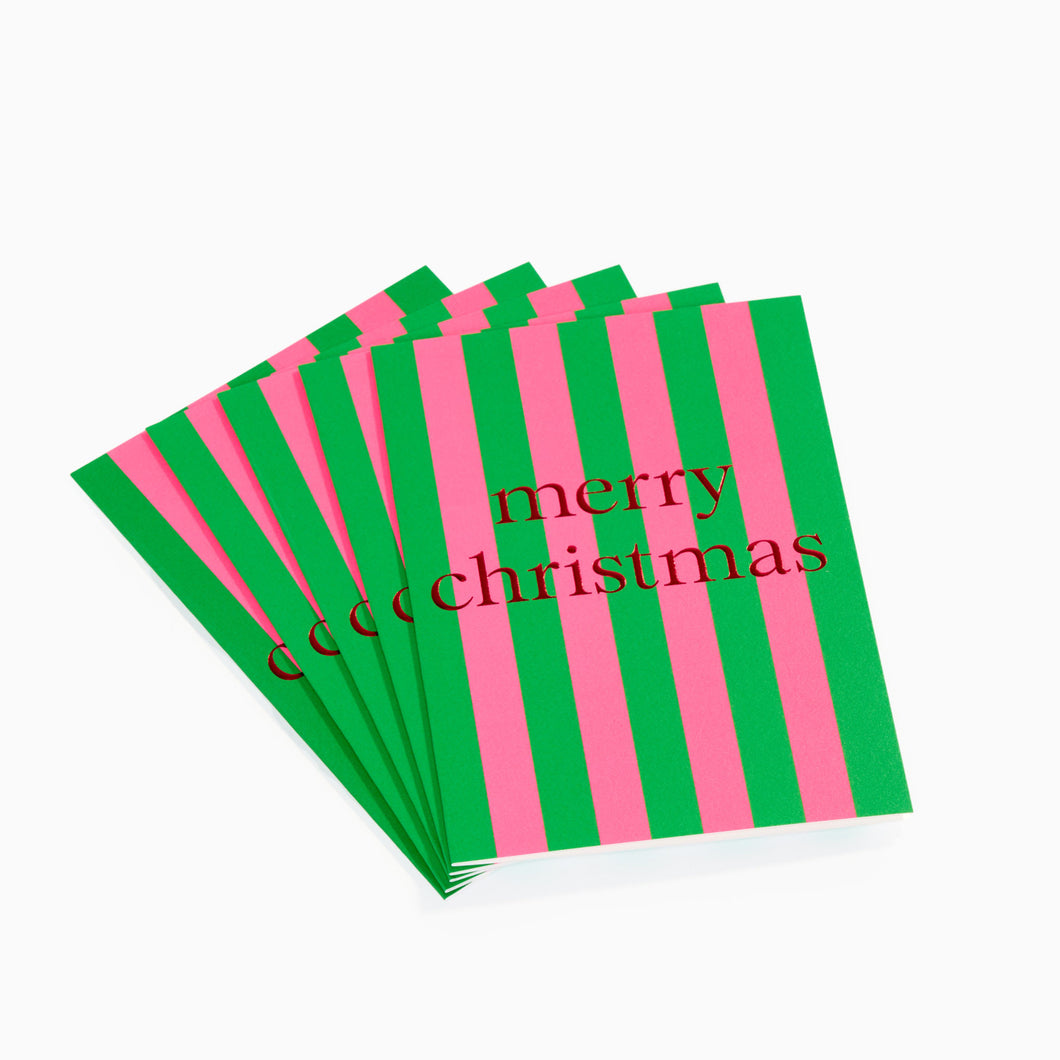 Striped Merry Christmas Cards