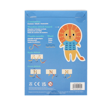 Load image into Gallery viewer, Back of Learn to Sew Wooden Lion Kit packaging showing product information
