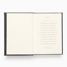 Load image into Gallery viewer, Inside pages of The World According to Lee McQueen book showing quote layout
