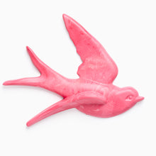 Load image into Gallery viewer, Pink swallow bird decoration for wallon a white background
