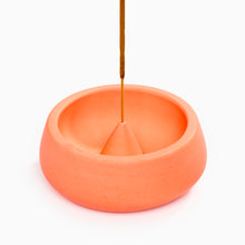 Load image into Gallery viewer, Neon Orange Jesmonite Incense Holder by Nine Angels
