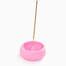 Load image into Gallery viewer, Neon pink Jesmonite incense stick holder handmade by Nine Angels
