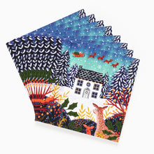 Load image into Gallery viewer, Pack of 8 The Night Before Christmas charity Christmas cards from Museums &amp; Galleries with festive winter scene
