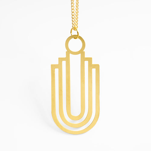 Nmarra runa chain necklace in brass