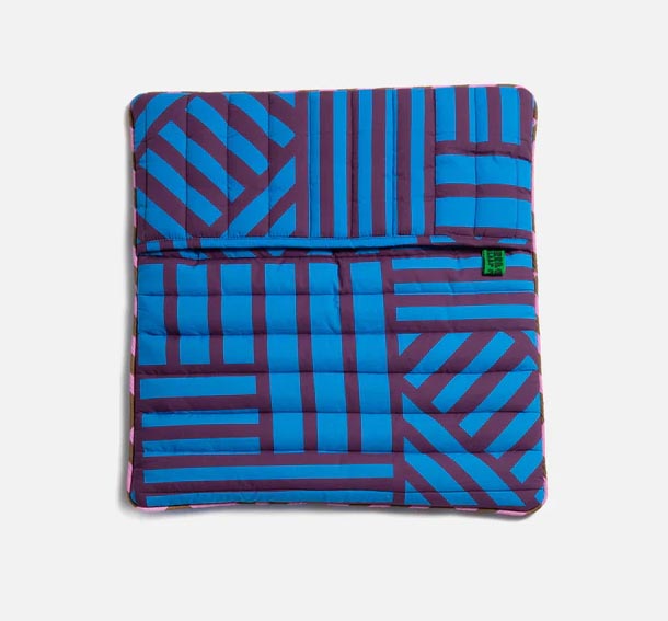 Quilted Cushion Cover in Sidewinder Blueberry by Irregular Sleep Patterned