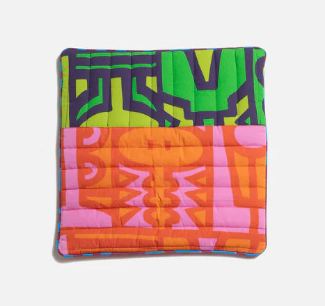 Quilted Cushion Cover in Chameleon Cayenne by Irregular Sleep Patterned