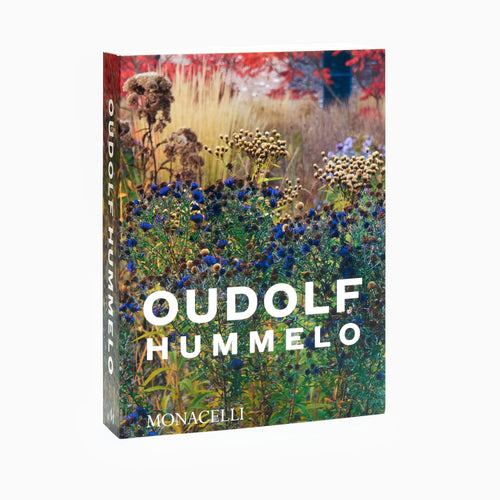 Book cover with floral design and 'Oudolf Hummelo' text on a white background