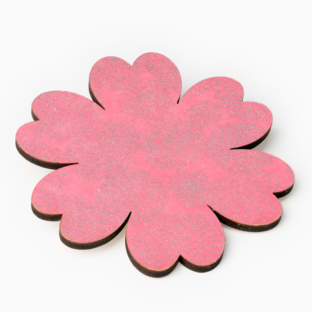 pink floral flower brooch