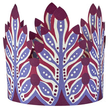 Load image into Gallery viewer, Purple and blue patterned paper coronet by Cambridge Imprint
